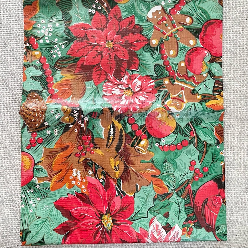 Vintage Holiday Vinyl Tablecloth